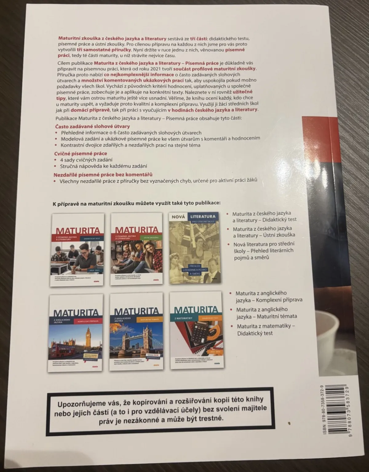 Maturita z ČJ a literatury - písemná práce, fotografie 2