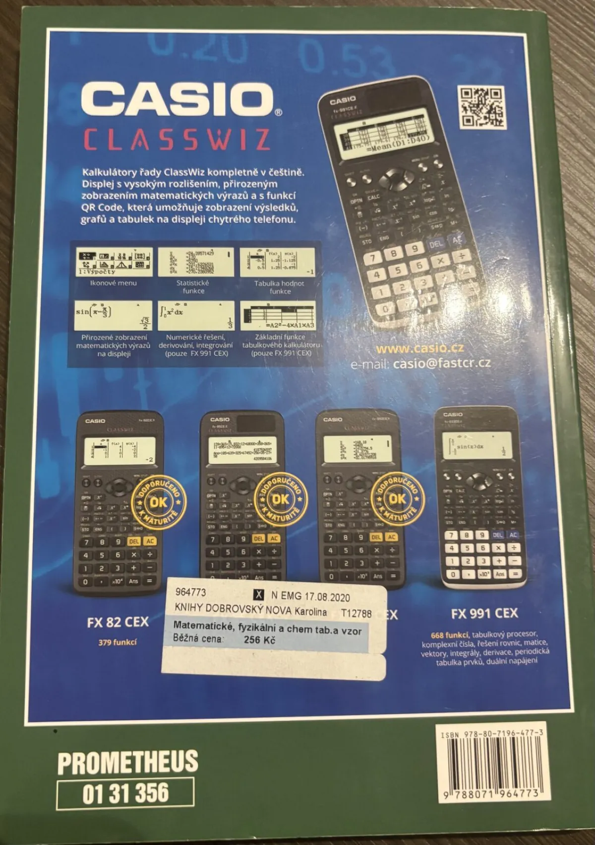 Matematické, fyzikální a chemické tabulky & vzorce pro střední školy, fotografie 2